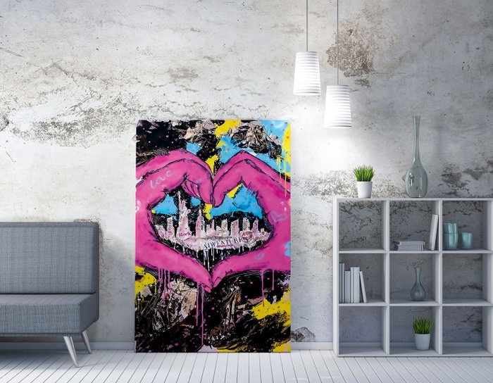 Wallity WY218 Lienzo Decorativo Multicolor 50 x 70 cm